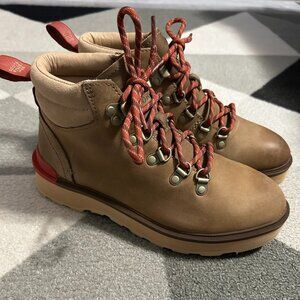 Sorel Hi-Line Hiker Boots Umber/Tawny Buff Waterproof Leather Women's Size 6.5